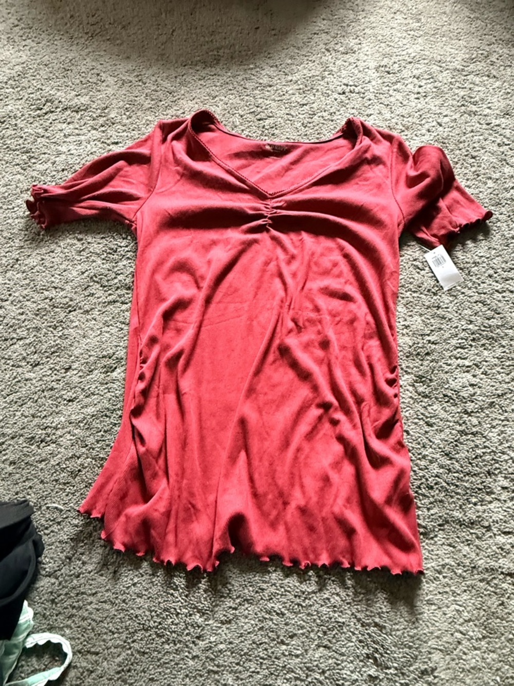 Old Navy Red V-Neck Short Sleeve Tunic